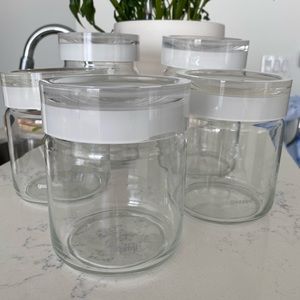 Guzzini glass kitchen storage canisters